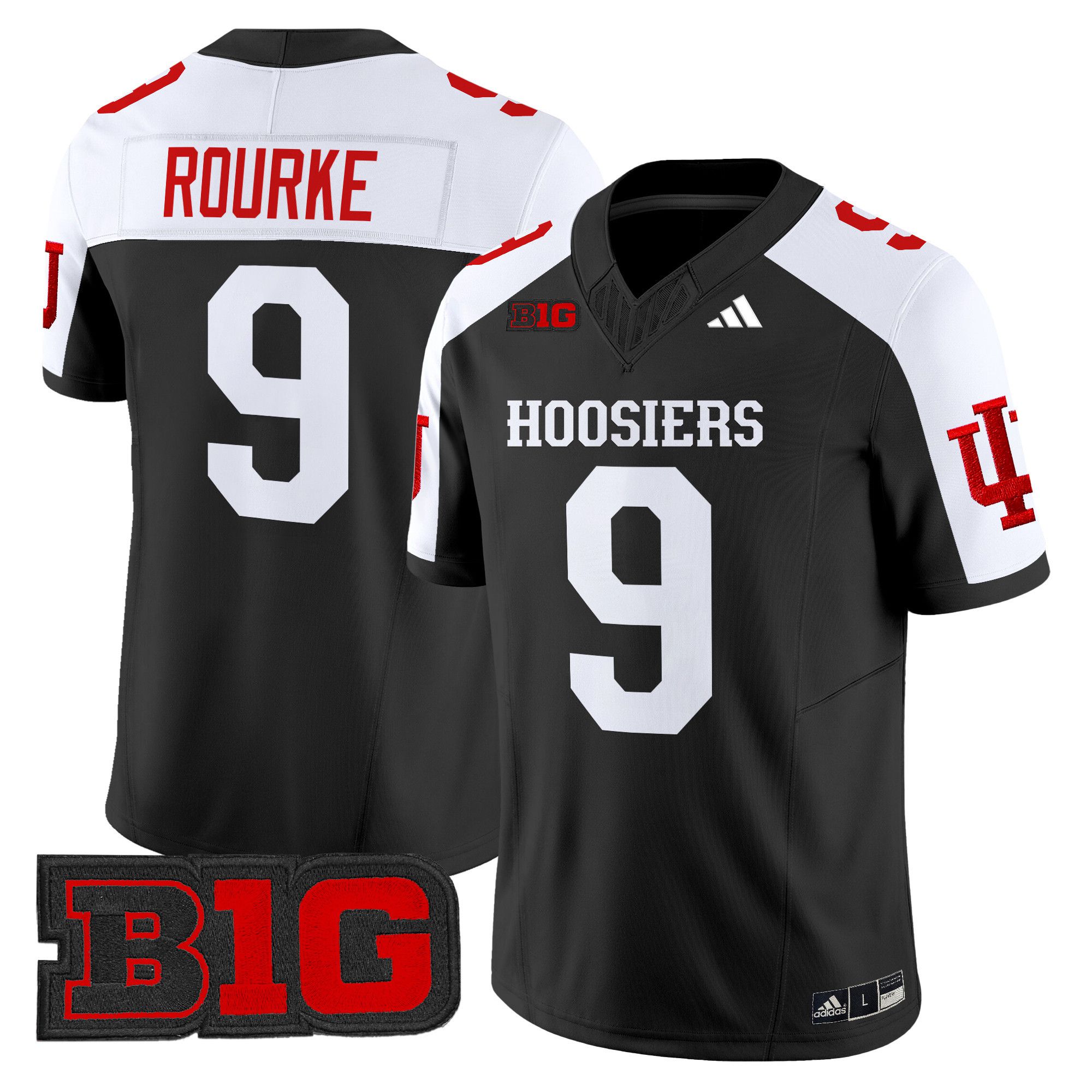 Men Indiana Hoosiers #9 Rourke Black 2024 Vapor Limited NCAA Jersey->->NCAA Jersey